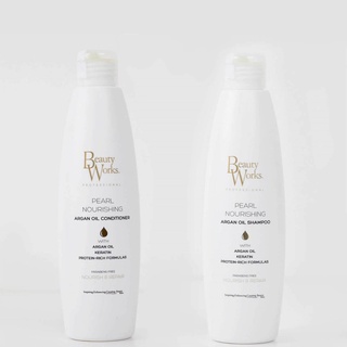 พร้อมส่ง ของแท้ Beauty Works Pearl Nourishing Argan Shampoo &amp; Conditioner Duo (2 x 50ml/250ml)