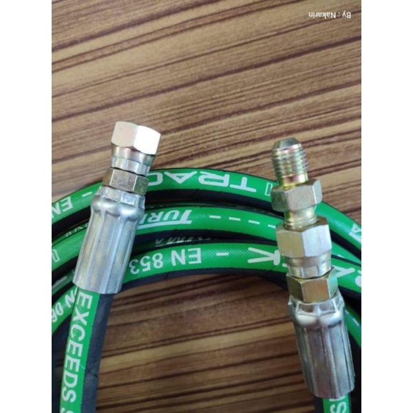 สายไนโตรเจน ยาว 5 เมตร ทนแรงดัน TURKIMA WP 225 BAR / 3265 PSI EXCEEDS SAE 100R1AT 1/4" MADE IN ITALY( ไนโตรเจน Nitrogen)