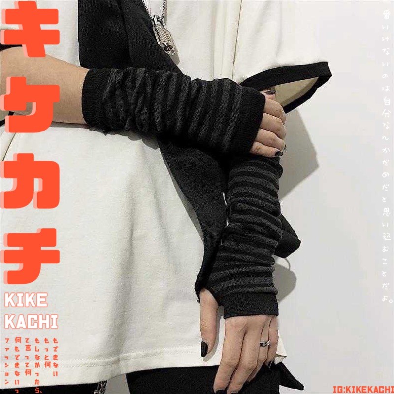 🔥พร้อมส่ง🔥 ปลอกแขนเปิดนิ้ว Egirls ฮาราจุกุ