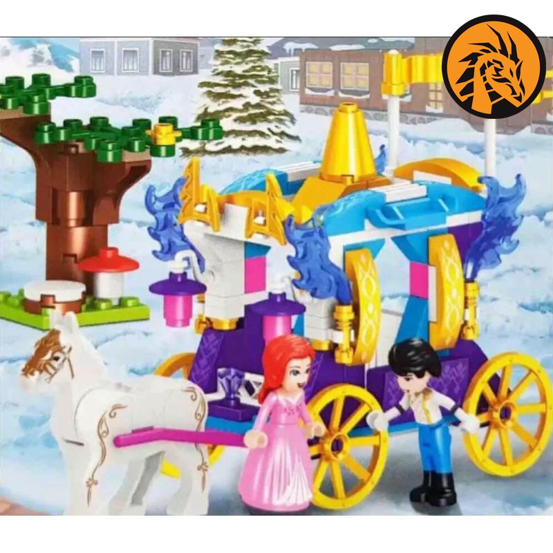 🔥พร้อมส่ง ครบชุด 8 กล่อง🔥เลโก้ Lego เจ้าหญิง Disney LELE-37064 ชุดรถม้าสวยสง่า เกรดพรีเมี่ยม รวมกันเ