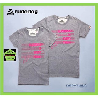 rudedog เสื้อคอกลม ชาย หญิง  รุ่น Everything สีเทาอ่อน