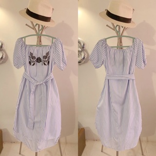 Lilac Blue Striped Dress