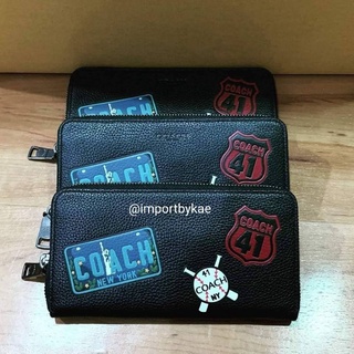 🇱🇷 COACH Wallet กระเป๋าสตางค์ผู้ชายใบยาว ซิปรอบ