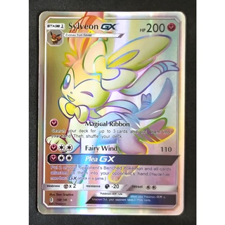 Sylveon (Gold) GX Card 158/145 นิมเฟีย Pokemon Card Gold Flash Light (Glossy) ภาษาอังกฤษ