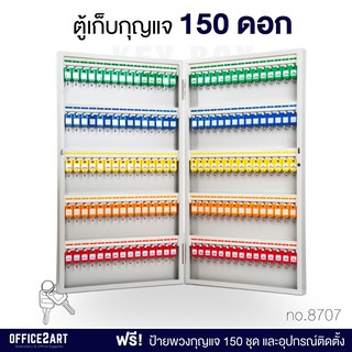 ตู้กุญแจ ตู้เก็บกุญแจ 150 ดอก (พร้อมป้ายพวงกุญแจ) รุ่น 8707 ตู้พวงกุญแจ ตู้ใส่กุญแจ ที่แขวนกุญแจ