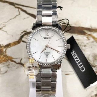 CITIZEN Quartz Crystal Ladies Watch รุ่น EU6030-81D - สีเงิน