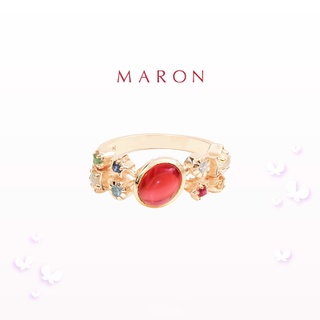 MARON - Nine Lucky Stars Ring ชุบ Beige Gold แหวนดาวนพเก้า เสริมดวง เงินแท้925