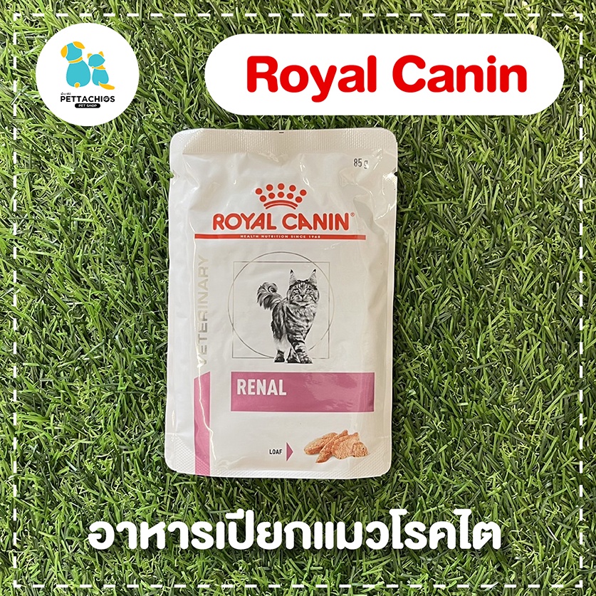 Royal Canin Renal รอยัลคานิน อาหารเปียกแมว สูตรแมวโรคไต หมดอายุปี2024 แบบเนื้อละเอียด loaf ซองละ85กรัม จัจัดส่งทุกวัน