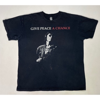 เสื้อยืดผ้าฝ้ายพิมพ์ลายแฟชั่น เสื้อยืด พิมพ์ลาย John Lennon Give Peace A Chance สําหรับผู้ชาย