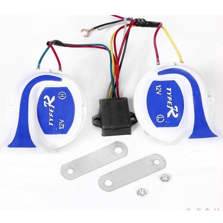 แตรหอยโข่ง ยี่ห้อTYFER-HORNแบบ 18เสียง เปลี่ยนจังหวะได้ 18 โหมด 12V ยอดฮิตสุดๆ ระดับเสียง 135db 1คู่