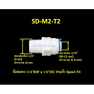 ข้อต่อตรง (1/4MIP x 1/4OD) สวมเร็ว Speed Fit