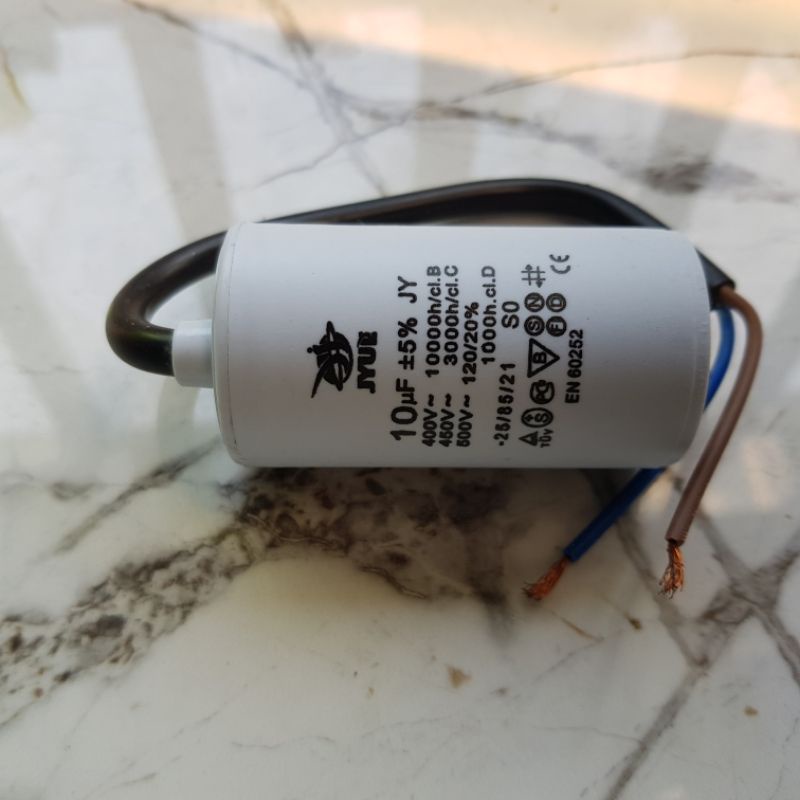 คาปาซิเตอร์ 10 uF 450V (กลม) อะไหล่เครื่องซักผ้า อะไหล่เครื่องใช้ไฟฟ้าอื่นๆ