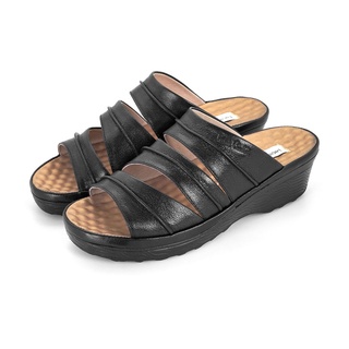 Pierre Cardin รองเท้าผู้หญิง รองเท้าแตะ รองเท้าแตะเพื่อสุขภาพ นุ่มสบาย ผลิตจากหนังแท้ สีดำ  รุ่น22SS254