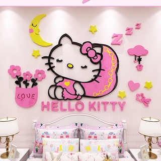 【เตรียมจัดส่ง】อะคริลิคต อะคริลิคติดผนัง 3d 💥New💥คิตตี้ hello kitty D.I.Y.อะคริลิคตกแต่งผนัง 3D