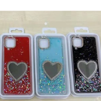 Oppo A16 A15 A12 A54 F1S A59 F9 A7 A5S A9 2020 A5 2020 A93 C15 C12 Gliter Love Shape Case