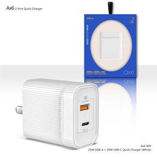 หัวชาร์จเร็ว Dual Power Max Delivery USB C หัวชาร์จ Type-C USB-C Wall Charger Adapte Ax6 Ax5 Ax4