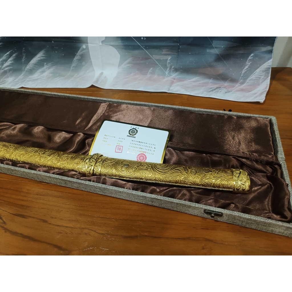 ดาบซามูไร ชิราซายะ สีทอง T10 ฮาม่อนแท้