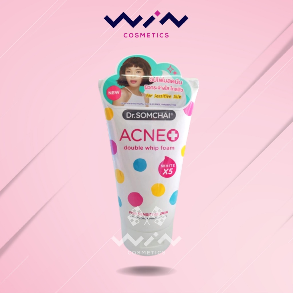 Dr.somchai Acne Double Whip Foam 100 g ดร.สมชาย แอคเน่ ดับเบิล วิป โฟม