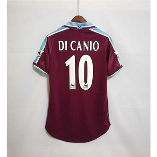 เสื้อกีฬาแขนสั้น ลายทีมชาติฟุตบอล West Ham DI CANIO 99-01 ชุดเหย้า คุณภาพสูง สไตล์เรโทร