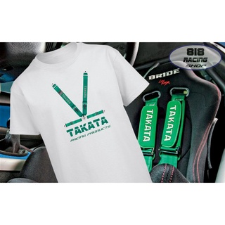 เสื้อยืดผ้าฝ้ายพิมพ์ลายขายดี สตรีทแฟชั่น เสื้อยืด Racing Sport [สีขาว / สีเทา] [TAKATA]คอกลม