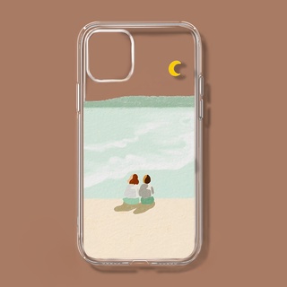 เคสโทรศัพท์มือถือแบบนิ่ม ใส กันกระแทก ลายภาพวาดสีน้ำมัน สำหรับ iPhone 13promax Xs MAX XR 7 8plus se2020 11promax 12promax