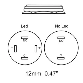 สีดํา 12 มม.16 มม.อิเล็กทรอนิกส์ Chrome Pin เท้าไฟ LED โลหะปุ่มกด Momentary สวิทช์กันน้ํา 12 V 220 V 24 V 3 V 6 V LED ปุ่มสวิทช์