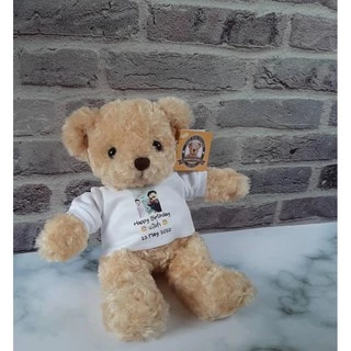 ตุ๊กตาหมีเทดดี้(Teddy Bear)พร้อมใส่เสื้อสกรีนรูปภาพและข้อความฟรี