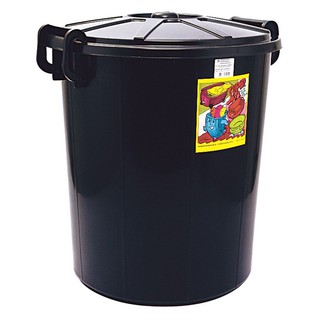 🔥*พร้อมส่ง*🔥 ถังน้ำพลาสติกอเนกประสงค์ No.17 สีดำ ความจุ 57 ล. Plastic pail black color (17gallon)