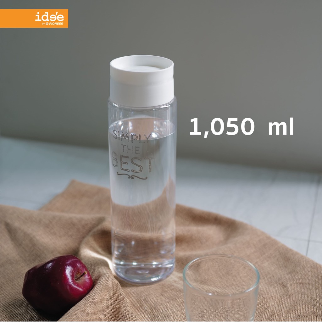 idee [แพค 3 ใบ] PNP3502 Water Bottle ขวดน้ำพลาสติก ความจุ 1050 ml. ฝาเปิด-ปิด อัตโนมัติใช้งานได้สะดวก