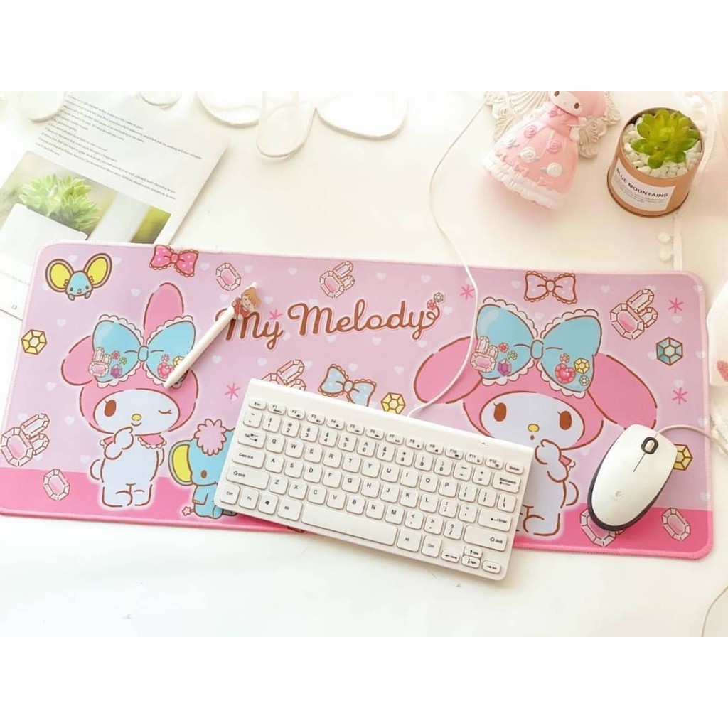MY MELODY PINK แผ่นรอง คีย์บอร์ด รองคีย์บอร์ด keyboard ลาย MY MELODY มาย เมโลดี้ ขนาด 30 x 70 cm แผ่นหนานุ่ม MANOPNEST