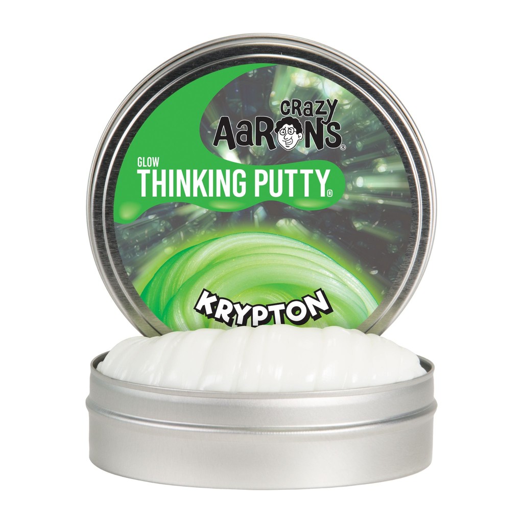 Crazy Aaron's Thinking Putty รุ่นเรืองแสงในที่มืดเป็นสีเขียว Krypton ขนาด 4 นิ้ว