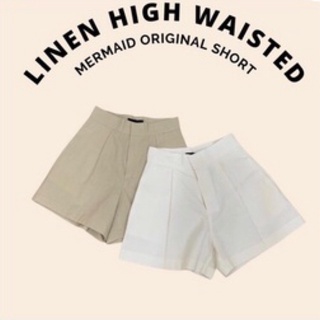 Mermaid Studio กางเกงขาสั้น linen high waisted size M สีดำของใหม่ป้ายห้อยค่า