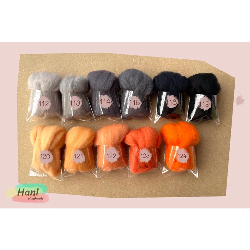 ใยขนแกะขนาด 10 กรัม เซต 1 พร้อมส่ง สีใหม่มาแล้วนะคะ 😊😊