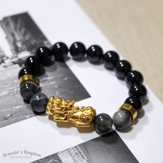 The Pixiu กำไลหินแท้ (Labradorite/ Black Onyx)