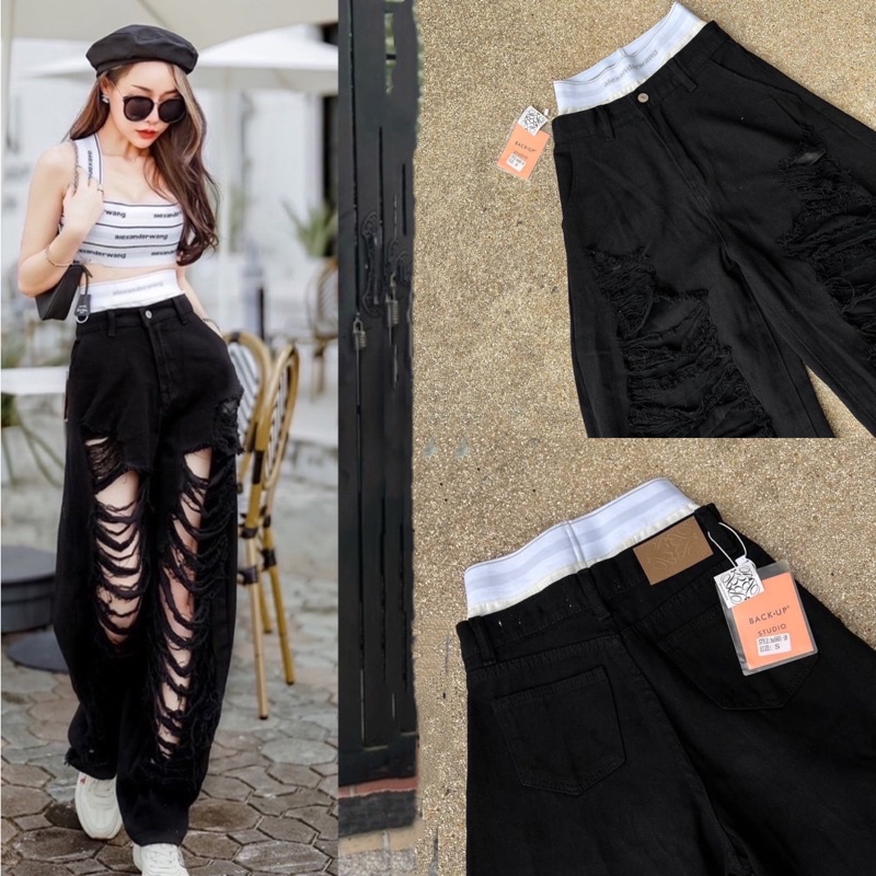 กางเกงยีนส์เอวสูง Alexander Wang