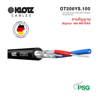 KLOTZ  CABLE OT206YS.100  OmniTRANS-AES/EBU  ( DMX ) CABLE FOR MOBILE   APPLICATIONS-PVC  Made in Germany