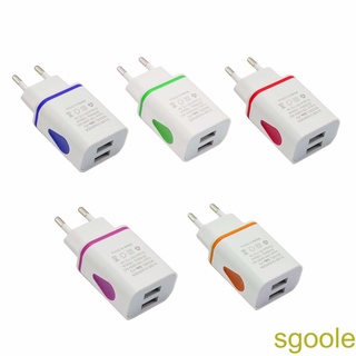 [sgoole]USB Wall Charger Dual Port 2A Output Travel Plug Power Adapter Compatible for Phone EU Plug