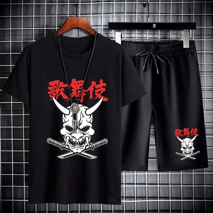 （ส่งจากไทย）ชุดเซ็ทเสื้อยืดแขนสั่ง+กางเกงขาสั้นกีฬา.แฟชั่นนานาชาติลายสวยการ์ตูนน่ารักBD106+DKC106B