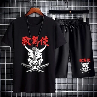 （ส่งจากไทย）ชุดเซ็ทเสื้อยืดแขนสั่ง+กางเกงขาสั้นกีฬา.แฟชั่นนานาชาติลายสวยการ์ตูนน่ารักBD106+DKC106B