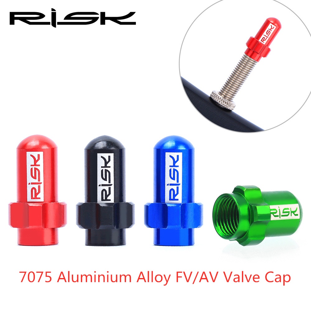 Risk ฝาครอบวาล์วล้อรถจักรยานเสือภูเขา อลูมิเนียม 2 ชิ้น