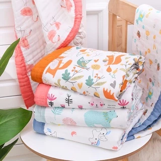 ผ้าห่มมัสลิน☘️cotton🌸soft100%พร้อมส่งในไทย⚡️ไซส์120*150ซม.ราคาถูกมาก‼️