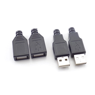 อะแดปเตอร์ซ็อกเก็ตเชื่อมต่อ USB 2.0 5V 1.5A-2A Type A ตัวเมีย ตัวผู้ 4 Pin DIY 5 คู่