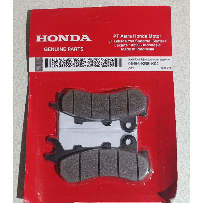 ผ้าเบรกหน้าแผ่น CBS ADV 150 06455-KRE-K02 ต้นฉบับ HONDA AHM