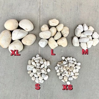ยกกระสอบ 6-7kg. หินแม่น้ำ หินขาว หินกรวด สำหรับตกแต่งสวนและตู้ปลา