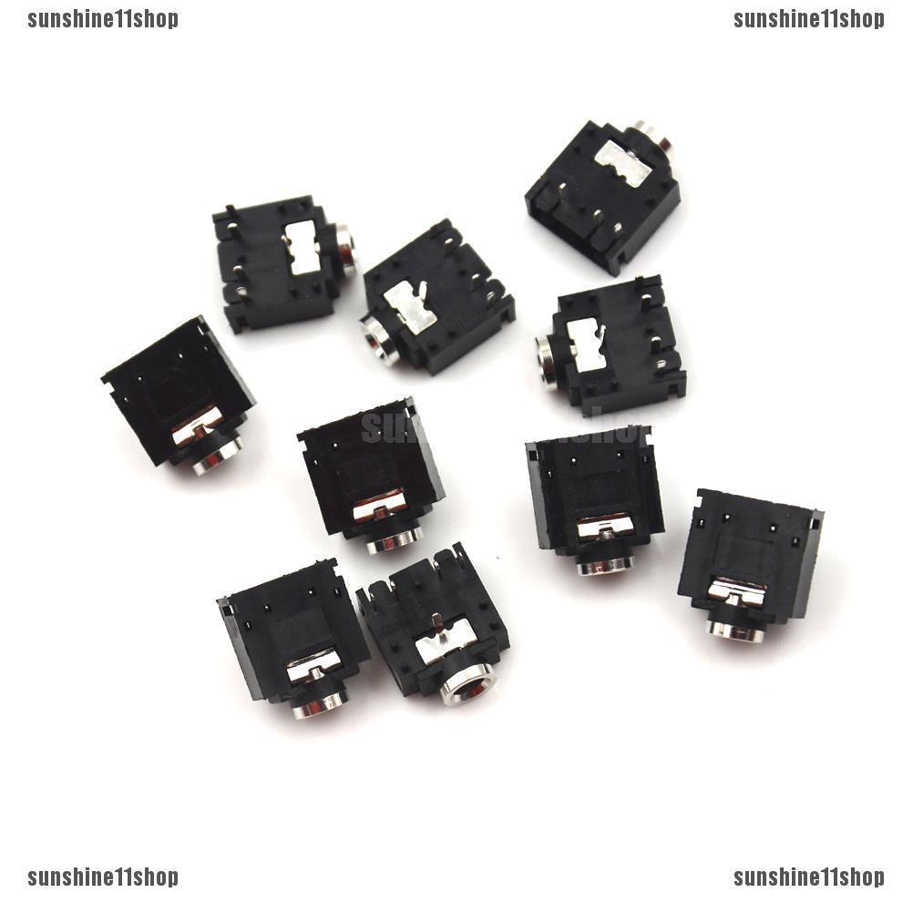 Ssh✿ ซ็อกเก็ตแจ็คเชื่อมต่อสเตอริโอ PCB ตัวเมีย 3.5 มม. 5 Pin 10 ชิ้น