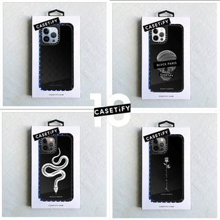 Blvck CASETiFY เคสโทรศัพท์มือถือ PC แข็ง ชุบซิลิโคน ลายกะโหลกโมโนแกรม งู พร้อมกระจกแต่งหน้า สําหรับ iPhone 15 14 15Pro Plus 11 12 13 Pro Max