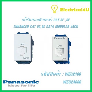 Panasonic WEG2488 WEG24886 WIDE SERIES เต้ารับคอมพิวเตอร์ CAT 5E , CAT 6E