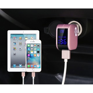 Car Charger 2 Port Output 3.4A ชาร์จเร็ว เต็มไว ดีไซน์สวยพร้อม LED แสดงกำลังไฟ พร้อมส่ง