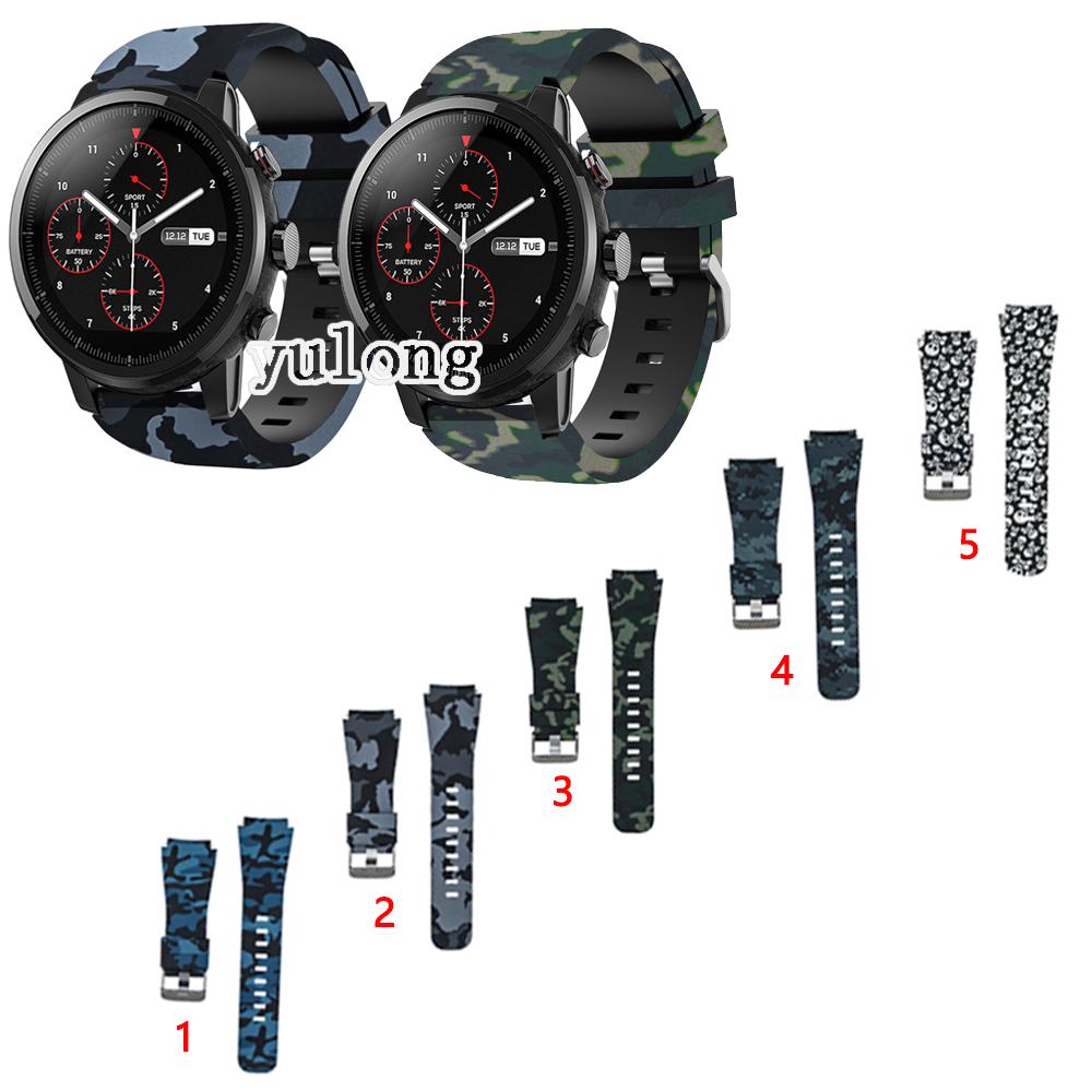 สายรัด Camo ซิลิโคนสำหรับหัว Huami Amazfit Stratos 2 2S 3