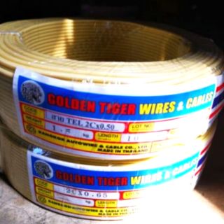 สายโทรศัพท์ Golden Tiger2C 24AWG  0.50, 0.65มม ยาว100เมตร ใช้เดินเป็นสายโทรศัพท์ หรือรับส่งข้อมูลภายในอาคาร สายสัญญาณ